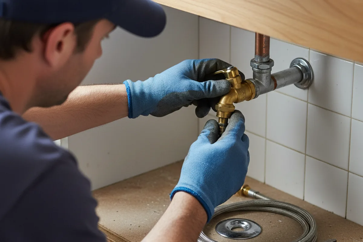 Shutoff valve and fitting work during Faucet and Fixture Repair in Sweetser